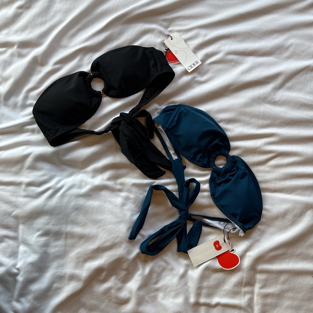 Black and Blue Bikini Tops